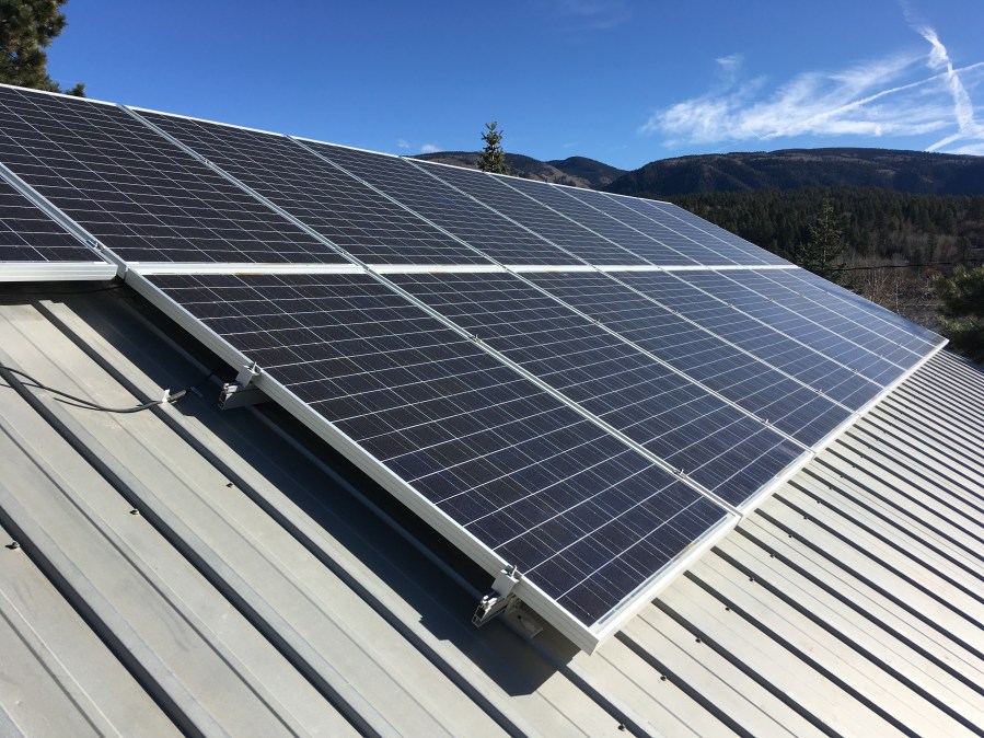 A rooftop solar electric PV system in Durango, Colorado
